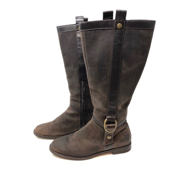 Cole Haan Brown Leather Harness Riding Boots 6 B - Picture 5 of 7